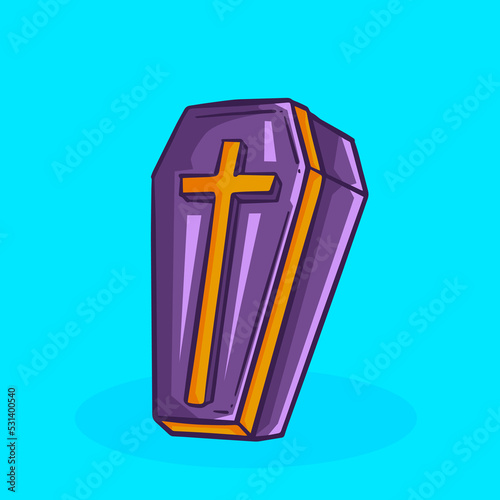 Hand drawn halloween Coffin Doodle