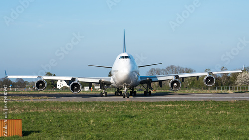 A Boeing 747 frighter shortly before Take-Off