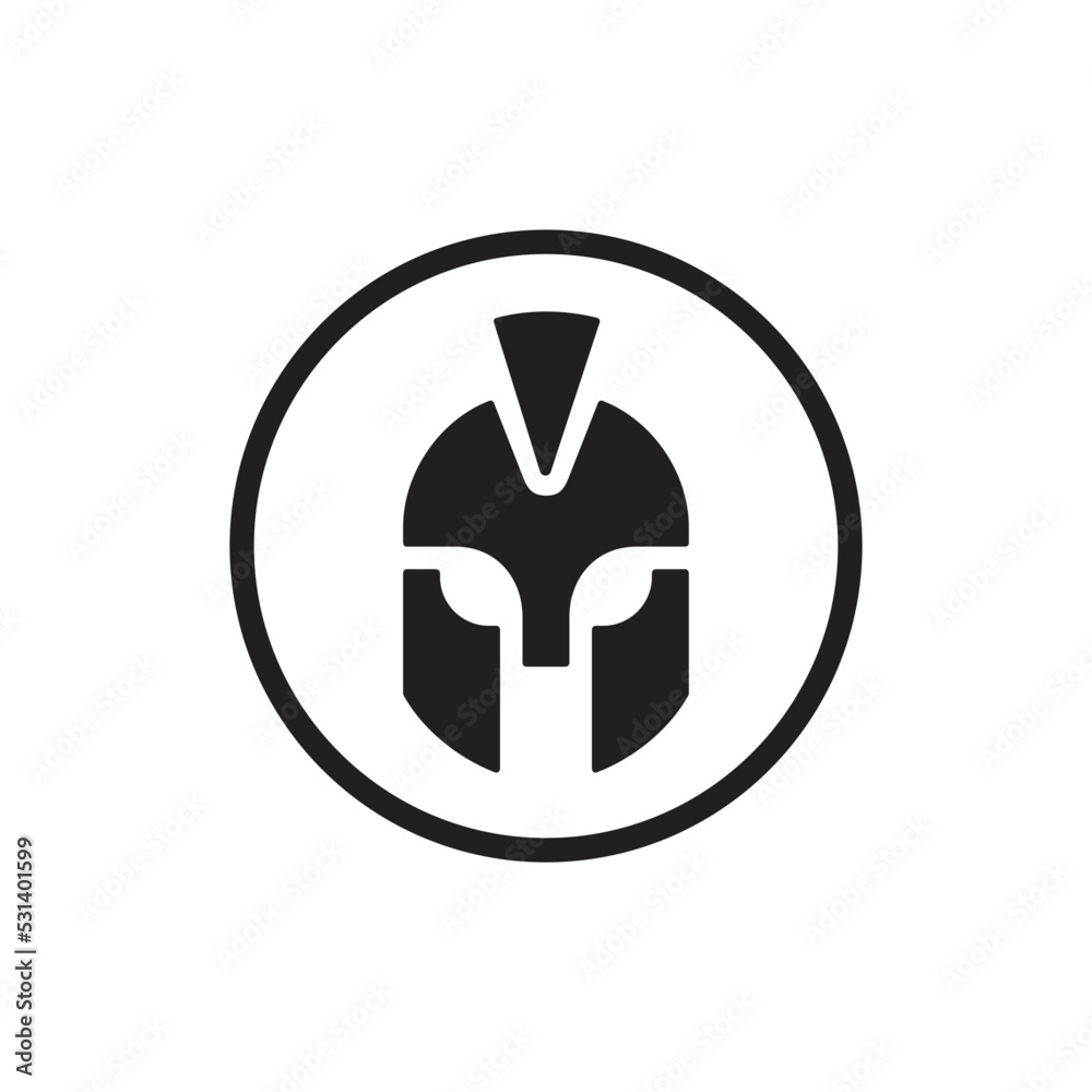 Spartan helmet logo design template, warrior sparta logo icon Spartan helmet logo design template, warrior sparta logo icon