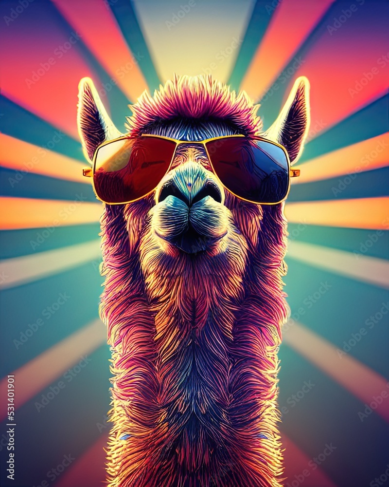 Illustrazione Stock Lama Alpaca face avatar. Animal emoji. | Adobe Stock