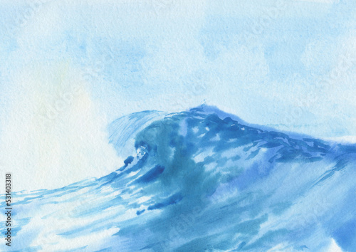 Sticker Seascape with a wave on the background of the sky