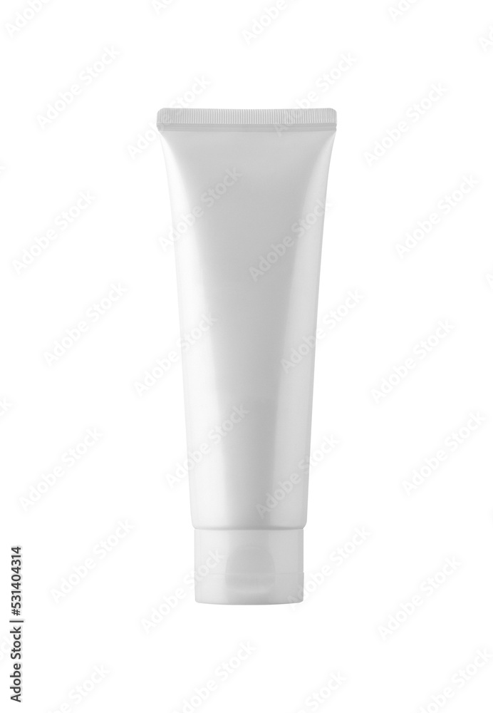 White blank cosmetic cream tube mockup isolated White blank cosmetic cream tube mockup isolated