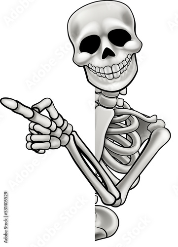 Pointing Cartoon Skeleton