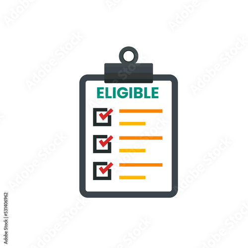 Eligible Document List With Check Marks And Clipboard stock illustration