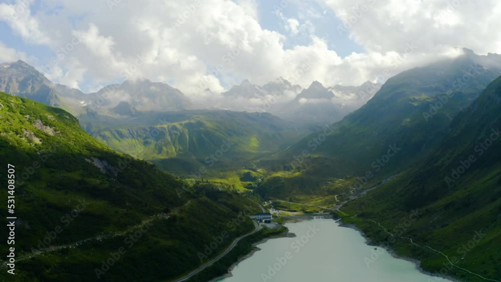 Aerial view of the Vermuntstausee in Austria. Aerial view of the Vermuntstausee in Austria.