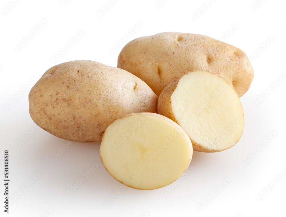 Potatoes isolated on white background with clipping path Potatoes isolated on white background with clipping path