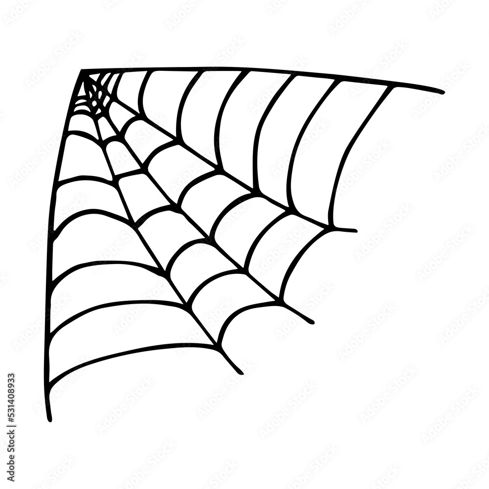 Simple hand drawn spider web illustration. Cute gossamer clipart. Halloween doodle for print, web, design, decor, logo Simple hand drawn spider web illustration. Cute gossamer clipart. Halloween doodle for print, web, design, decor, logo