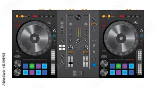 dj controller, DJ remote for playing and mixing music. vector on transparent wallpaper