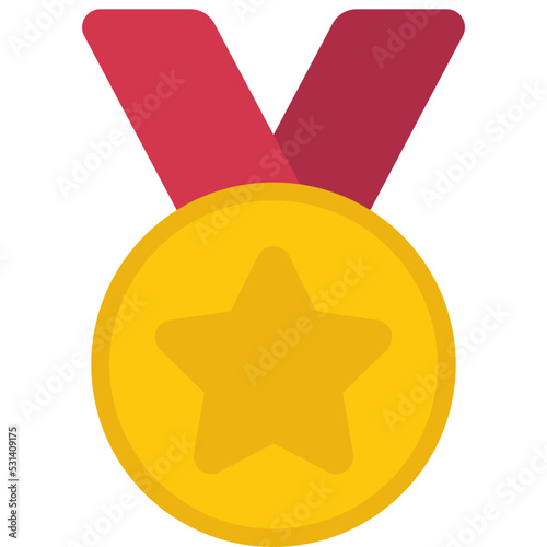 Gold Star Medal Icon