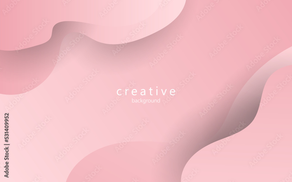 Obraz premium minimal abstract dynamic pink soft gradient color fluid, liquid wavy shape geometric composition background. eps10 vector