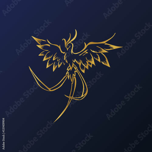 Golden Phoenix Bird