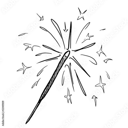 Sparkler vector illustration isolated on white background