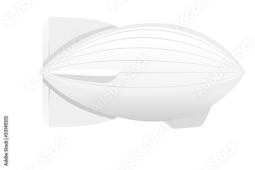 Commercial airship white color rigid airship vector illustration isolated on white background