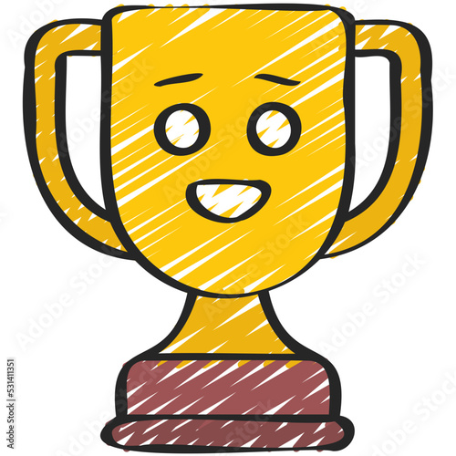 Smiley Face Trophy Icon