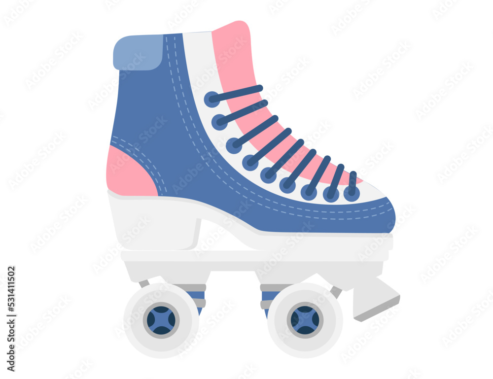 Modern design roller skates simple cartoon design vector illustration sport or casual equipment isolated on white background