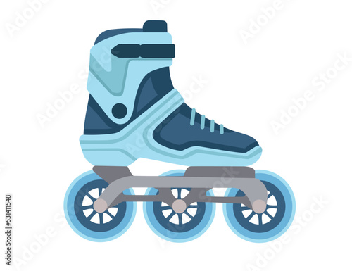 Modern design roller skates simple cartoon design vector illustration sport or casual equipment isolated on white background