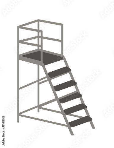 Steel portable ladder household equipment vector illustration isolated on white background
