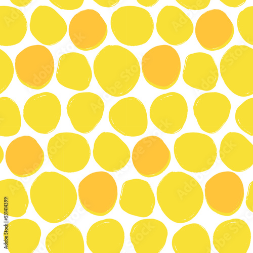  Vector Sunshine yellow polka dots pattern design. Great as Easter themed design element, fashion, textiles design, digital paper and many other possible surfaces.