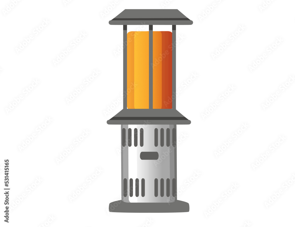 Domestic and industrial air spiral heater vector illustration isolated on white background Domestic and industrial air spiral heater vector illustration isolated on white background