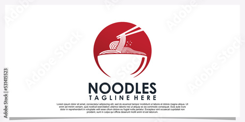Ramen noodle logo design illustration for restaurant icon with creative element Premium Vector Part 6