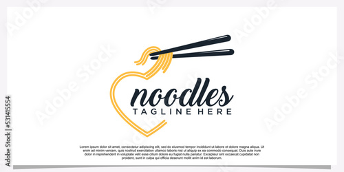 Ramen noodle logo design illustration for restaurant icon with creative element Premium Vector Part 8