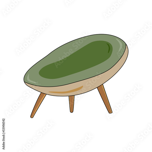 armchair. Modern designer chair cartoon. Club and cafe furniture element