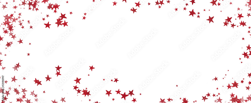 Red christmas glitter background with stars. , festive holiday happy new year, Festive glowing blurred texture.