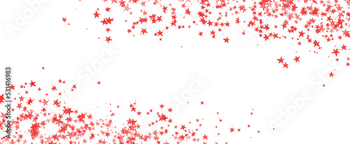 Red christmas glitter background with stars.   festive holiday happy new year  Festive glowing blurred texture.