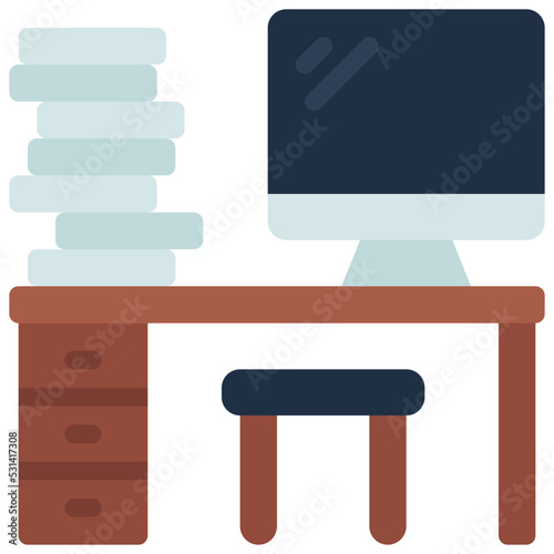 Work Pile On Desk Icon
