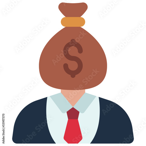 Money Head Businessman Icon