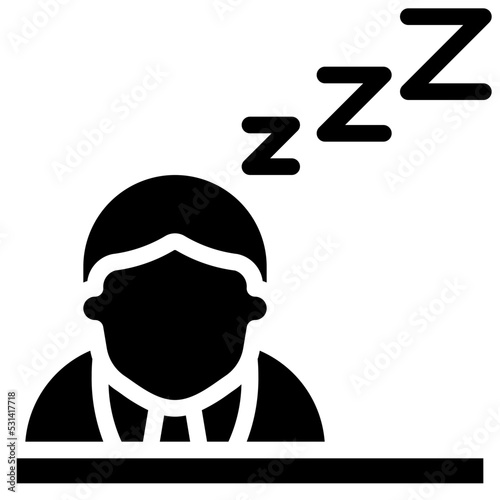 Sleep At Desk Icon