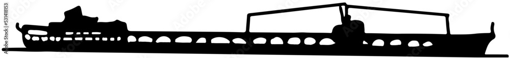 Obraz premium types of sea and river boats tanker in vector