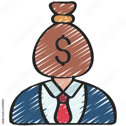 Money Head Businessman Icon
