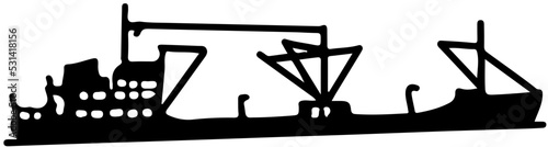 types of sea and river boats timber carrier in vector