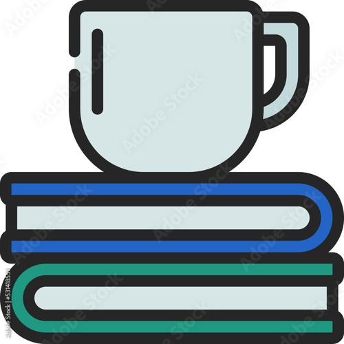 Coffee On Books Icon