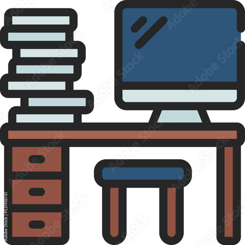 Work Pile On Desk Icon