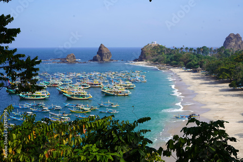 View of Papuma beach from a hill photo