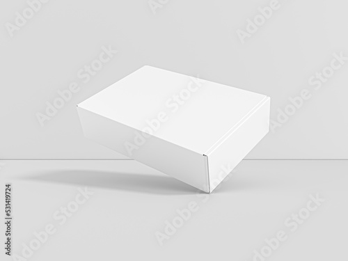 Rectangular cardboard box mockup. packaging delivery box mock-up for branding. 3d rendered illustration