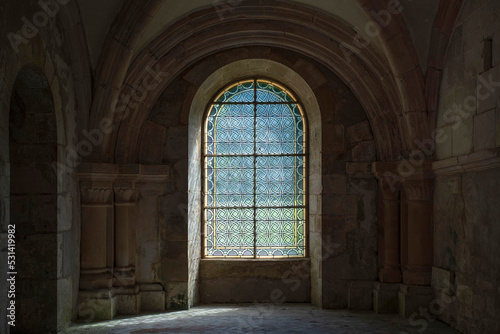 Architecture of the Cistercian Abbey of Fontenay in Burgundy, France