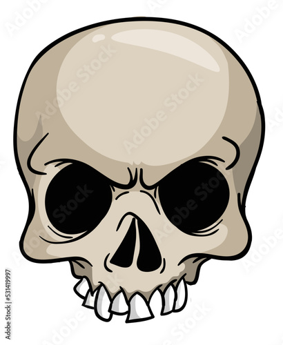 Cartoon funny green zombie character design with scary face expression. Halloween vector illustration isolated on white. Party poster or package design