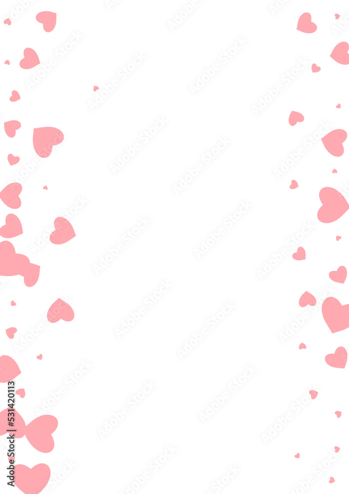 Pink Heart Vector White Backgound. Valentine