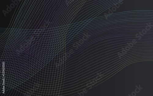 Gradient Curve Motion Vector Black Background.