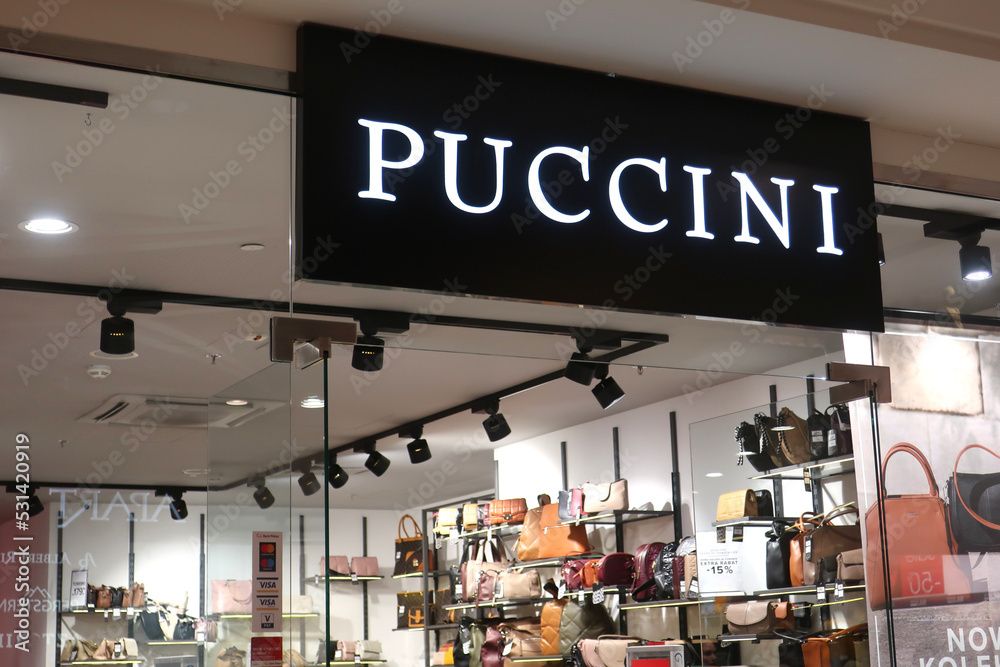 Puccini signage, Polish store of clothes, suitcases and bags at the Galeria  Wilenska shopping mall. WARSAW, POLAND - SEPTEMBER 13, 2022 Stock Photo |  Adobe Stock