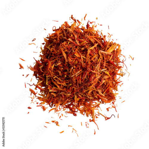 Heap of saffron spice photo