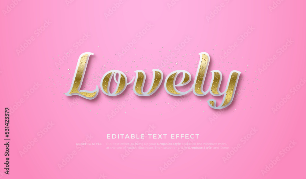 Luxury gold and pink text effect, beautiful and soft text style.