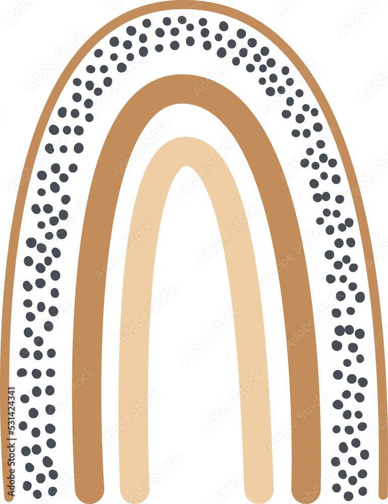 Boho Rainbow hand-drawn for decoration, prints, wallpaper