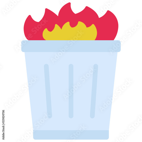 Flaming Bin Icon