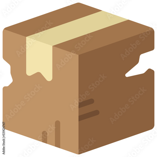 Torn Cardboard Box Icon