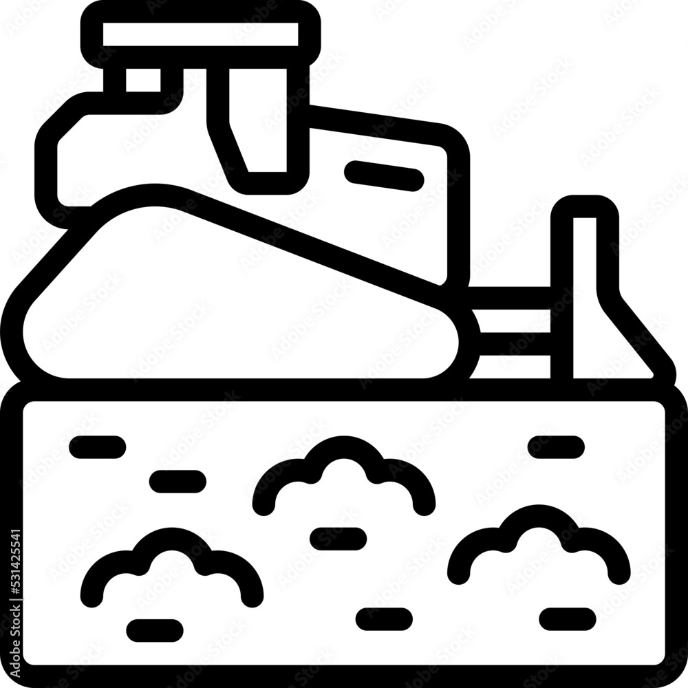 Bulldozer On Landfill Icon Bulldozer On Landfill Icon