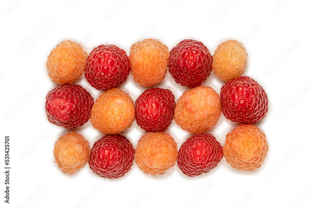 Tasty raspberries isolated on white background. Tasty raspberries isolated on white background.